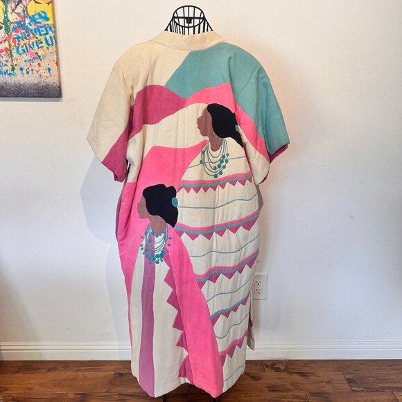 Vintage Jacqueline Rochester Kimono Jacket - Wearable Art - Hand Painted